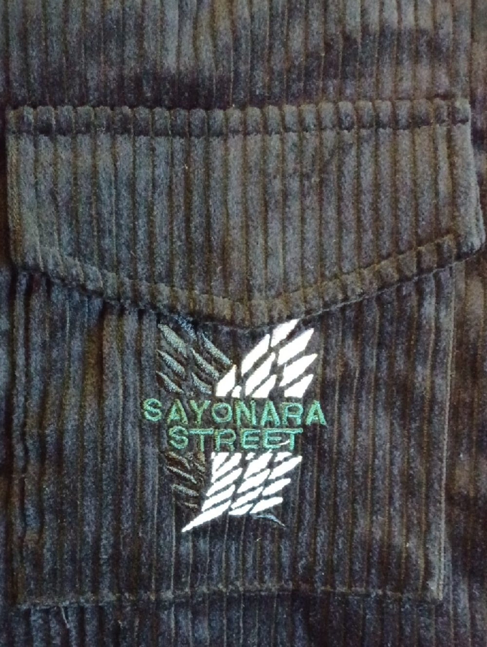 Attack On Titan Black/Green Men's Corduroy Quilt Lined Zip Jacket Size M NWOT - Picture 3 of 10